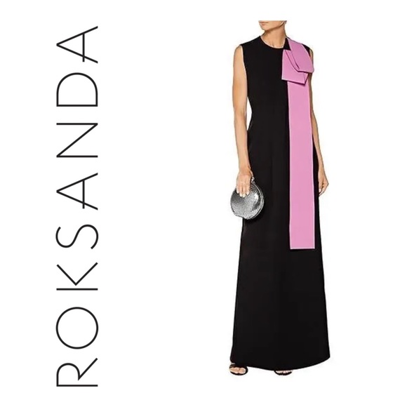 Roksanda Ilincic Dresses & Skirts - ROKSANDA Black and Pink Crepe Back Slit
Detailed Dress Size 12 UK/ 8 US